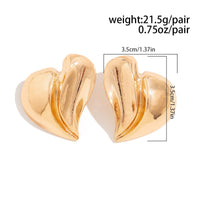 Thumbnail for Irregular Gold Silver Plated Heart Stud Earrings - ArtGalleryZen