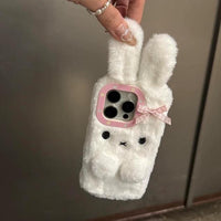 Thumbnail for Kawaii Bowknot Bunny Plush Furry iPhone Case - ArtGalleryZen