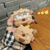 Thumbnail for Kawaii Capybara Duck Silicone AirPods Earphone Case - ArtGalleryZen