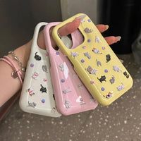 Thumbnail for Kawaii Colorful Relief Kitten Sticker iPhone Case - ArtGalleryZen