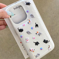 Thumbnail for Kawaii Colorful Relief Kitten Sticker iPhone Case - ArtGalleryZen