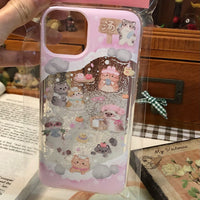 Thumbnail for Kawaii Floating Snow Kitten Puppy Sticker iPhone Case - ArtGalleryZen