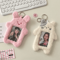 Thumbnail for Kawaii Kitten Rabbit Kpop Keychain Plush Photocard Holder - ArtGalleryZen