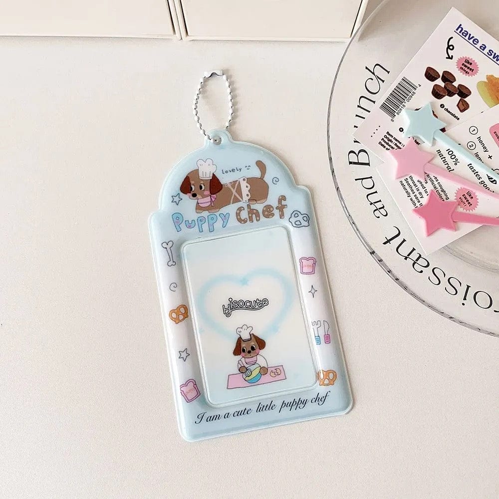 Kawaii Puppy Panda Swiss Roll Kpop Keychain Photocard Holder - ArtGalleryZen