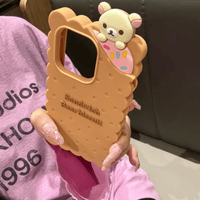 Thumbnail for Kawaii Rilakkuma Cookie Silicone iPhone Case - ArtGalleryZen