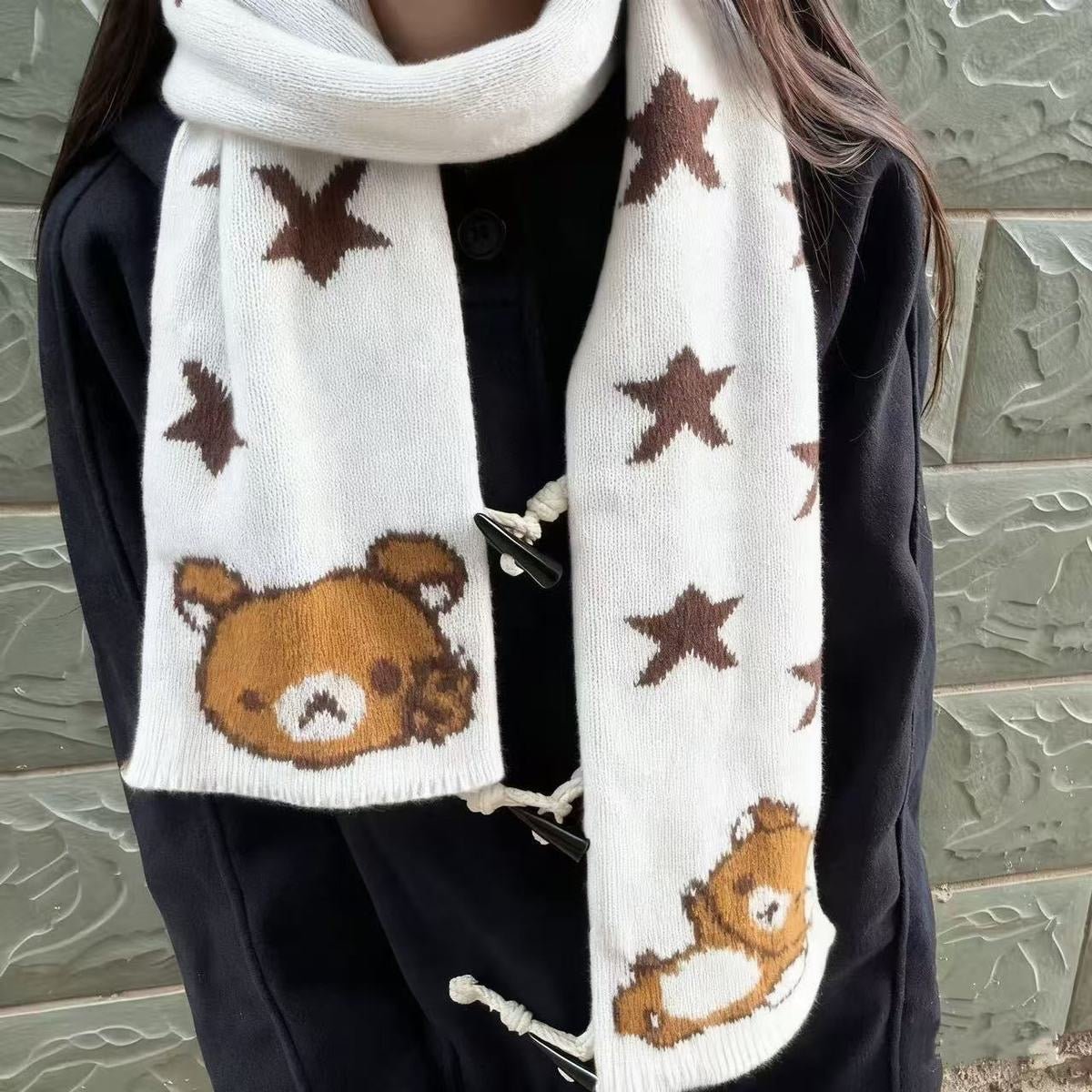 Kawaii Rilakkuma Star Knit Winter Scarf - ArtGalleryZen