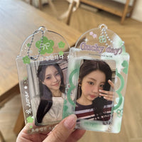 Thumbnail for Korean Style Lucky Clover Transparent Kpop Keychain Photocard Holder - ArtGalleryZen