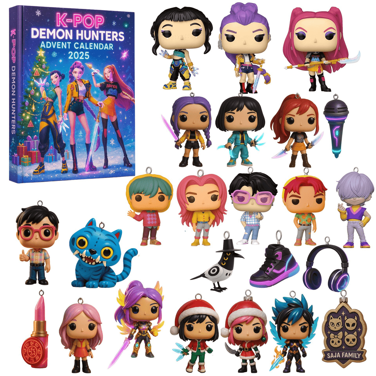 Kpop Demon Hunters Advent Countdown Calendar With 24pcs 3D Keychain Doll - ArtGalleryZen