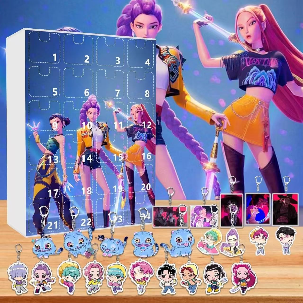 Kpop Demon Hunters Advent Countdown Calendar With 24pcs Keychain - ArtGalleryZen