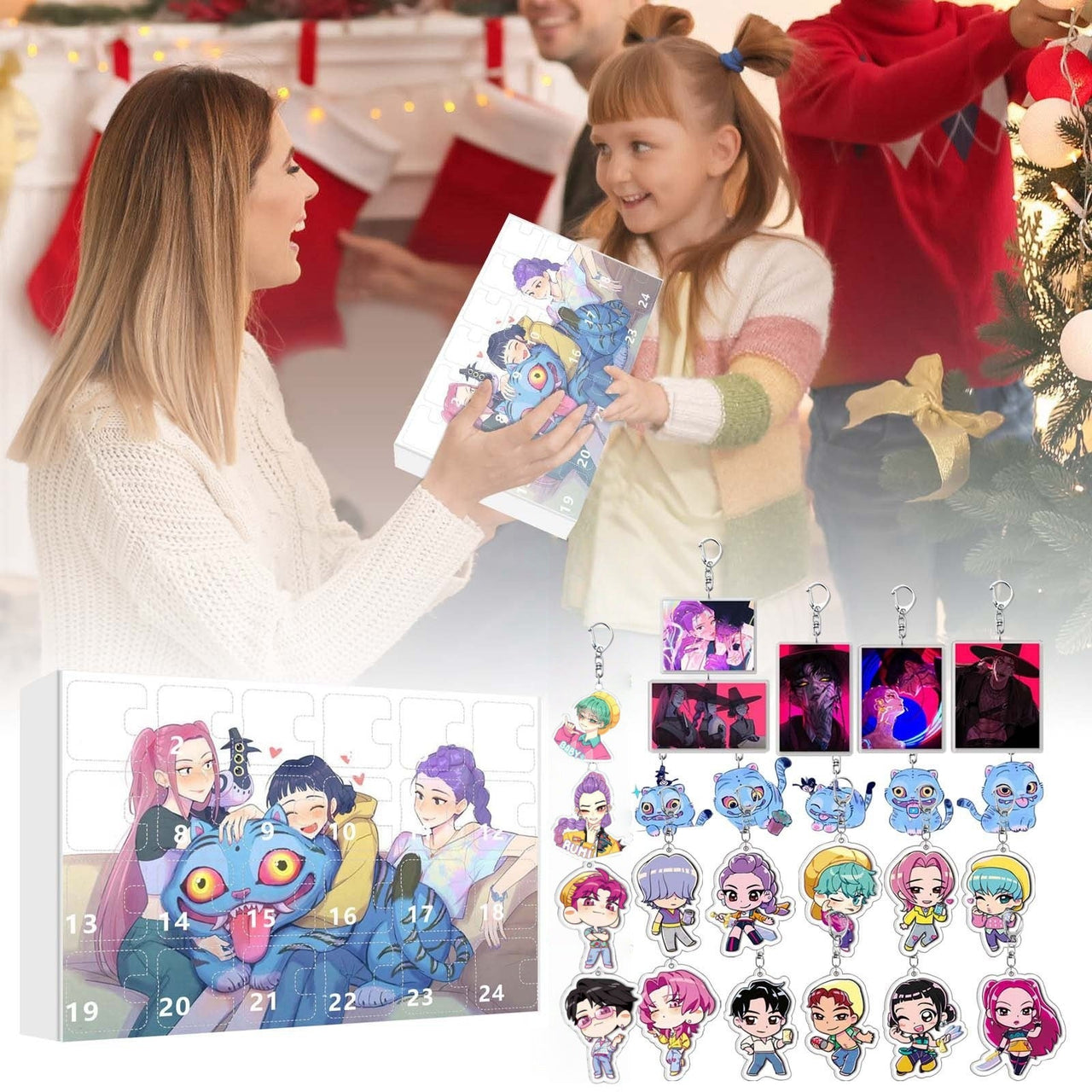 Kpop Demon Hunters Advent Countdown Calendar With 24pcs Keychain - ArtGalleryZen