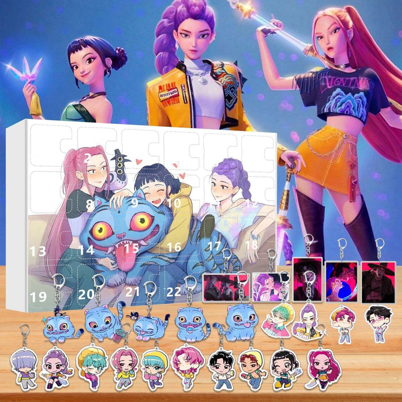 Kpop Demon Hunters Advent Countdown Calendar With 24pcs Keychain - ArtGalleryZen
