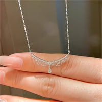 Thumbnail for Lace Hollowed-out Pattern Cubic Zirconia Inlaid Chain Necklace - ArtGalleryZen