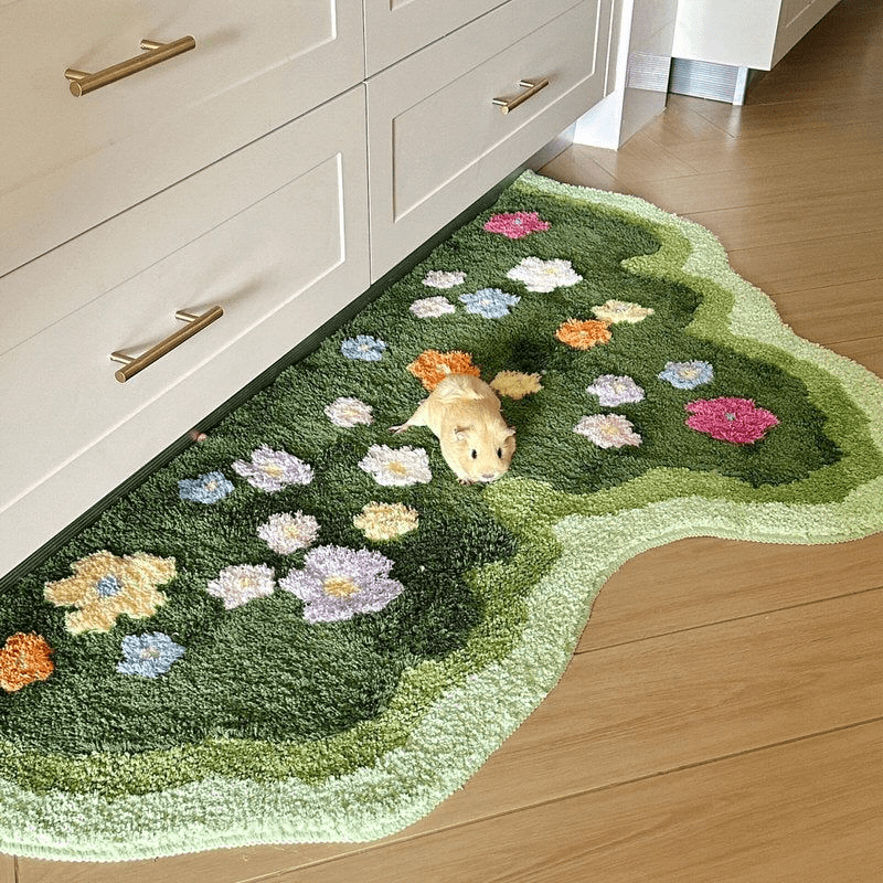 Little Blooming Garden Plush Rug Carpet - ArtGalleryZen