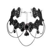 Thumbnail for Lolita Layered Cryctal Oval Lace Choker Necklace - ArtGalleryZen