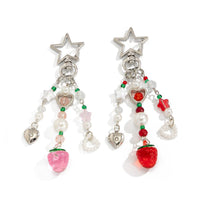 Thumbnail for Lovely 2pcs Strawberry Pearl Heart Charm Star Keychain Set - ArtGalleryZen