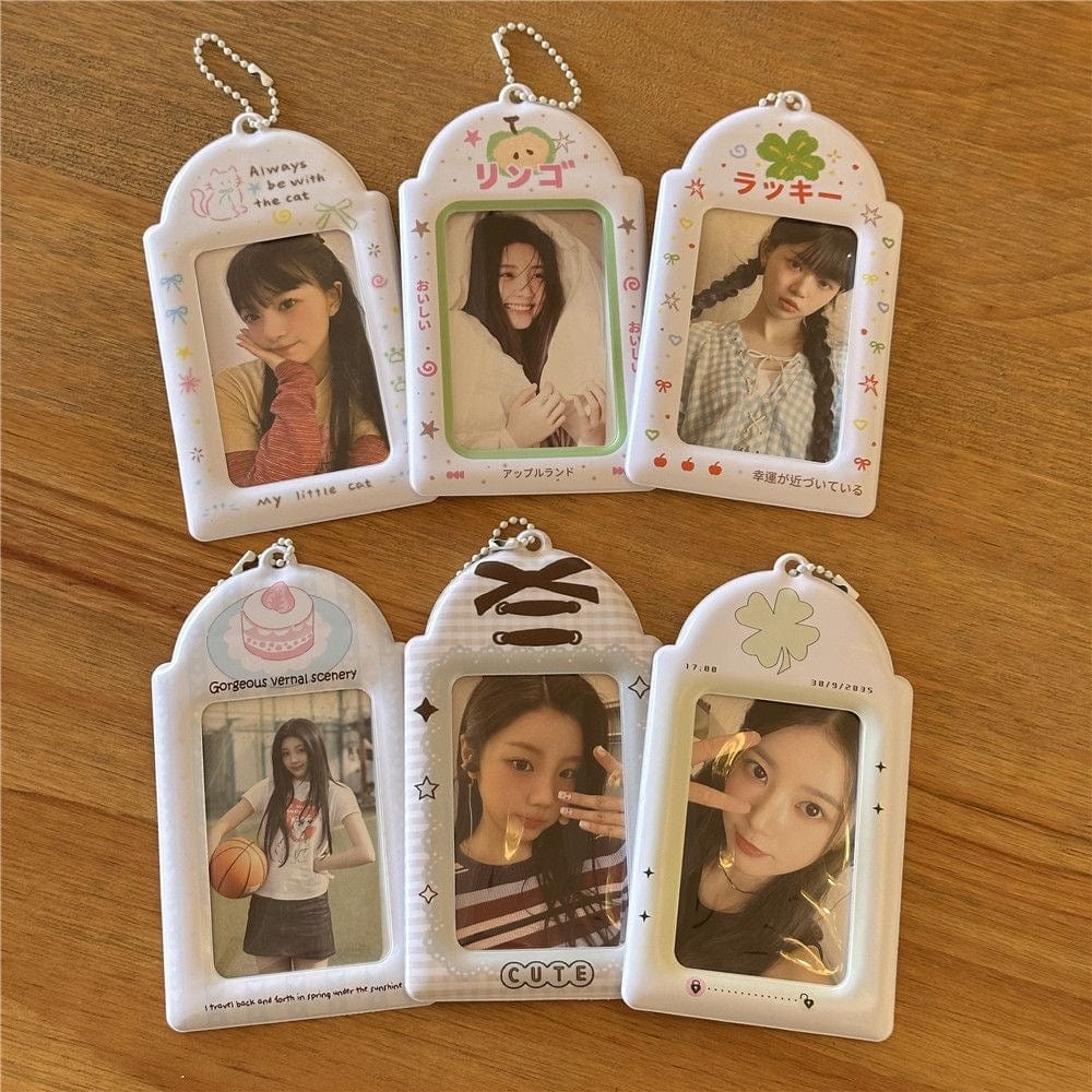 Lovely Cat Apple Cake Kpop Keychain Photocard Holder - ArtGalleryZen