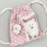Thumbnail for Lucky Clover Strawberry Pudding Kpop Fan Display Drawstring Backpack - ArtGalleryZen