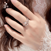Thumbnail for Lux 2 Pieces Stackable Crystal Crown Ring Set - ArtGalleryZen