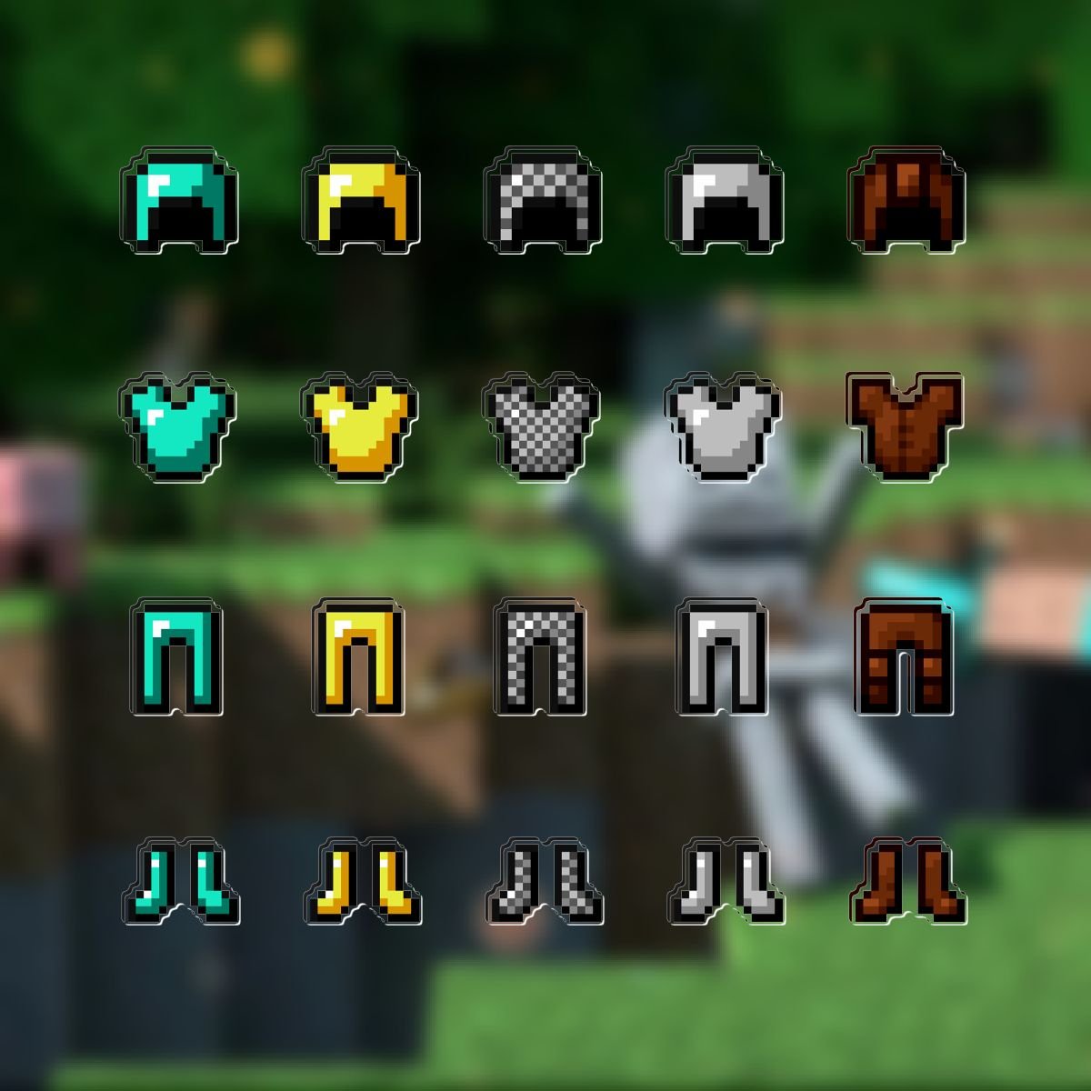 Minecraft Crafting Recipe Fridge Magnets Set - ArtGalleryZen