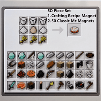 Thumbnail for Set of Minecraft-themed magnets on a display card with text indicating contents.