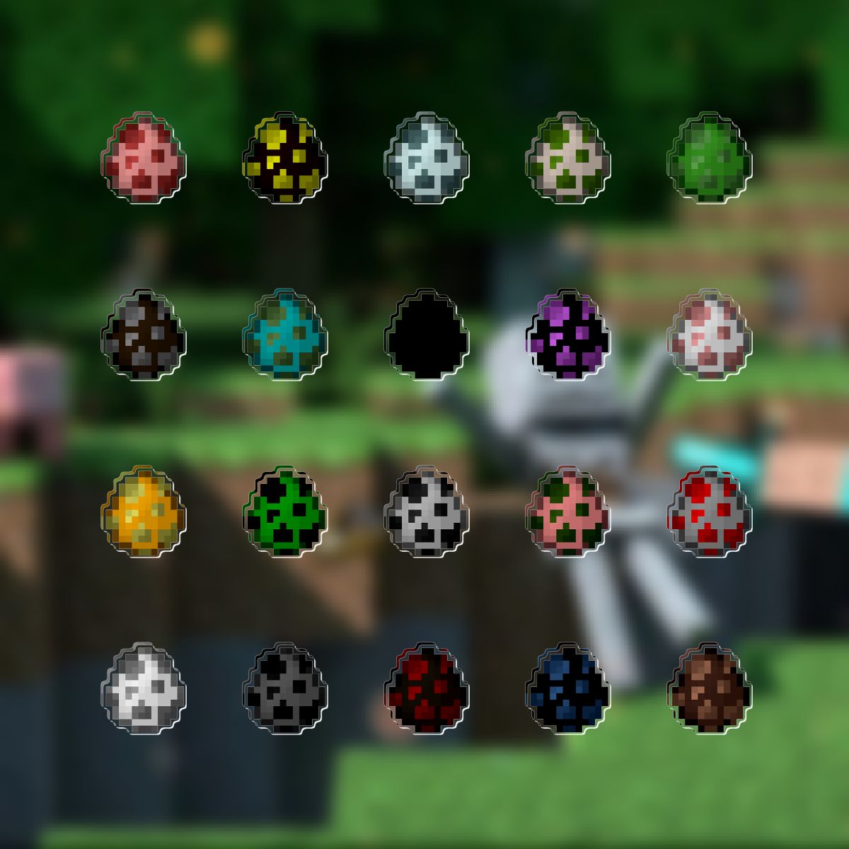 Minecraft Crafting Recipe Fridge Magnets Set - ArtGalleryZen