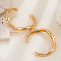 Thumbnail for Minimalist 2Pcs Glossy Curved Open Bangle Bracelet Set - ArtGalleryZen