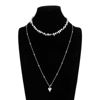 Thumbnail for Minimalist 2pcs Heart Pendant Irregular Beaded Chain Necklace Set - ArtGalleryZen