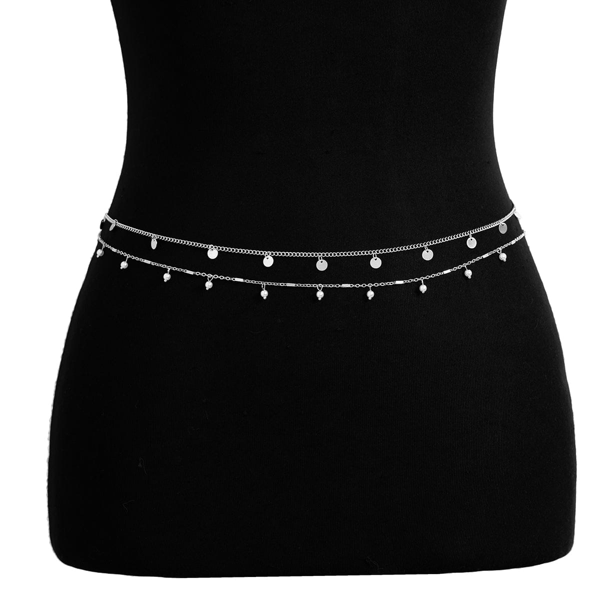 Minimalist 2Pcs Pearl Sequin Belly Chain Set - ArtGalleryZen