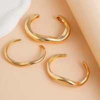 Thumbnail for Minimalist 3Pcs Curved Open Bangle Bracelet Set - ArtGalleryZen