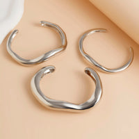Thumbnail for Minimalist 3Pcs Curved Open Bangle Bracelet Set - ArtGalleryZen