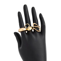 Thumbnail for Minimalist 3pcs Gold Silver Plated Curved Hollow Ring Set - ArtGalleryZen