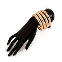 Thumbnail for Minimalist 4pcs Gold Silver Plated Glossy Bangle Bracelet Set - ArtGalleryZen