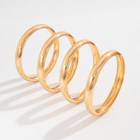 Thumbnail for Minimalist 4pcs Gold Silver Plated Glossy Bangle Bracelet Set - ArtGalleryZen