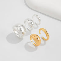 Thumbnail for Minimalist 5pcs Gold Silver Tone Glossy Chunky Ring Set - ArtGalleryZen