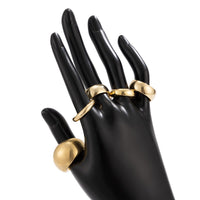 Thumbnail for Minimalist 5Pcs Gold Silver Tone Glossy Open Ring Set - ArtGalleryZen