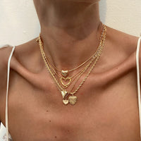Thumbnail for Minimalist 5pcs Relief Hollow Heart Pendant Rope Saturn Chain Necklace Set - ArtGalleryZen