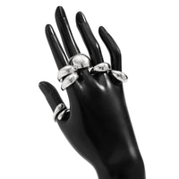 Thumbnail for Minimalist 6pcs Gold Silver Plated Stackable Open Ring Set - ArtGalleryZen