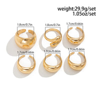 Thumbnail for Minimalist 6pcs Gold Silver Plated Stackable Open Ring Set - ArtGalleryZen