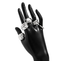 Thumbnail for Minimalist 9pcs Glossy Chunky Stackable Open Ring Set - ArtGalleryZen