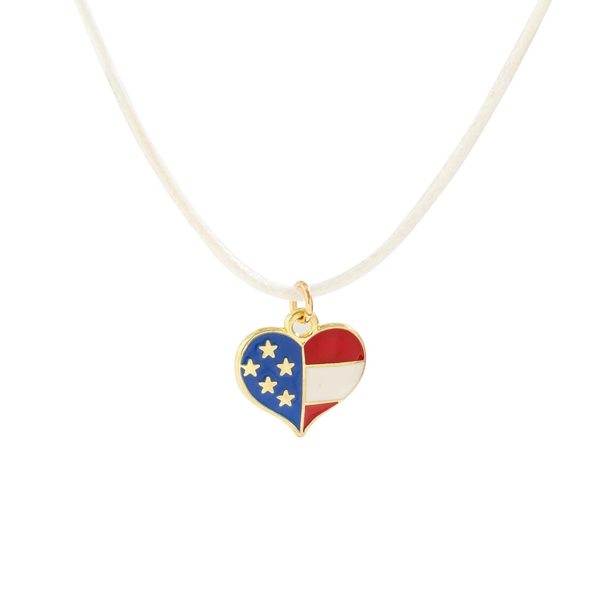 Minimalist American Flag Element Pendant Wax Cord Necklace - ArtGalleryZen