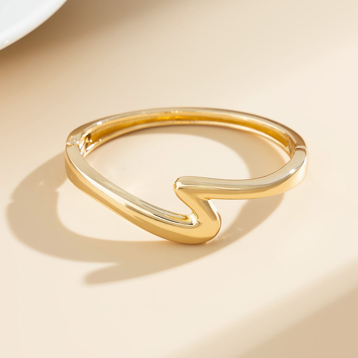 Minimalist Chic Lightning Pattern Bangle Bracelet - ArtGalleryZen