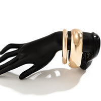 Thumbnail for Minimalist Chunky 2Pcs Gold Silver Pleated Bangle Bracelet Set - ArtGalleryZen