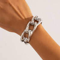 Thumbnail for Minimalist Chunky Curb Chain Shape Bangle Bracelet - ArtGalleryZen