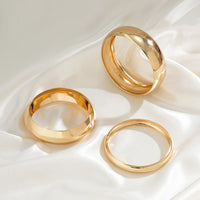 Thumbnail for Minimalist Chunky Gold Silver Pleated Bangle Bracelet Set - ArtGalleryZen