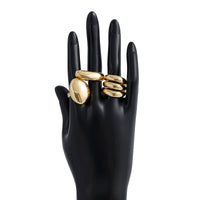 Thumbnail for Minimalist Chunky Gold Silver Plated Glossy Open Ring Set - ArtGalleryZen
