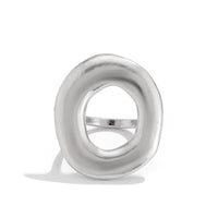 Thumbnail for Minimalist Chunky Gold Silver Tone O Shaped Ring - ArtGalleryZen