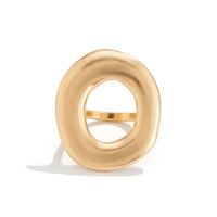 Thumbnail for Minimalist Chunky Gold Silver Tone O Shaped Ring - ArtGalleryZen