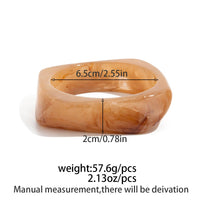 Thumbnail for Minimalist Chunky Gold Tone Square Resin Bangle Bracelet Set - ArtGalleryZen