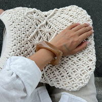 Thumbnail for Minimalist Chunky Gold Tone Square Resin Bangle Bracelet Set - ArtGalleryZen