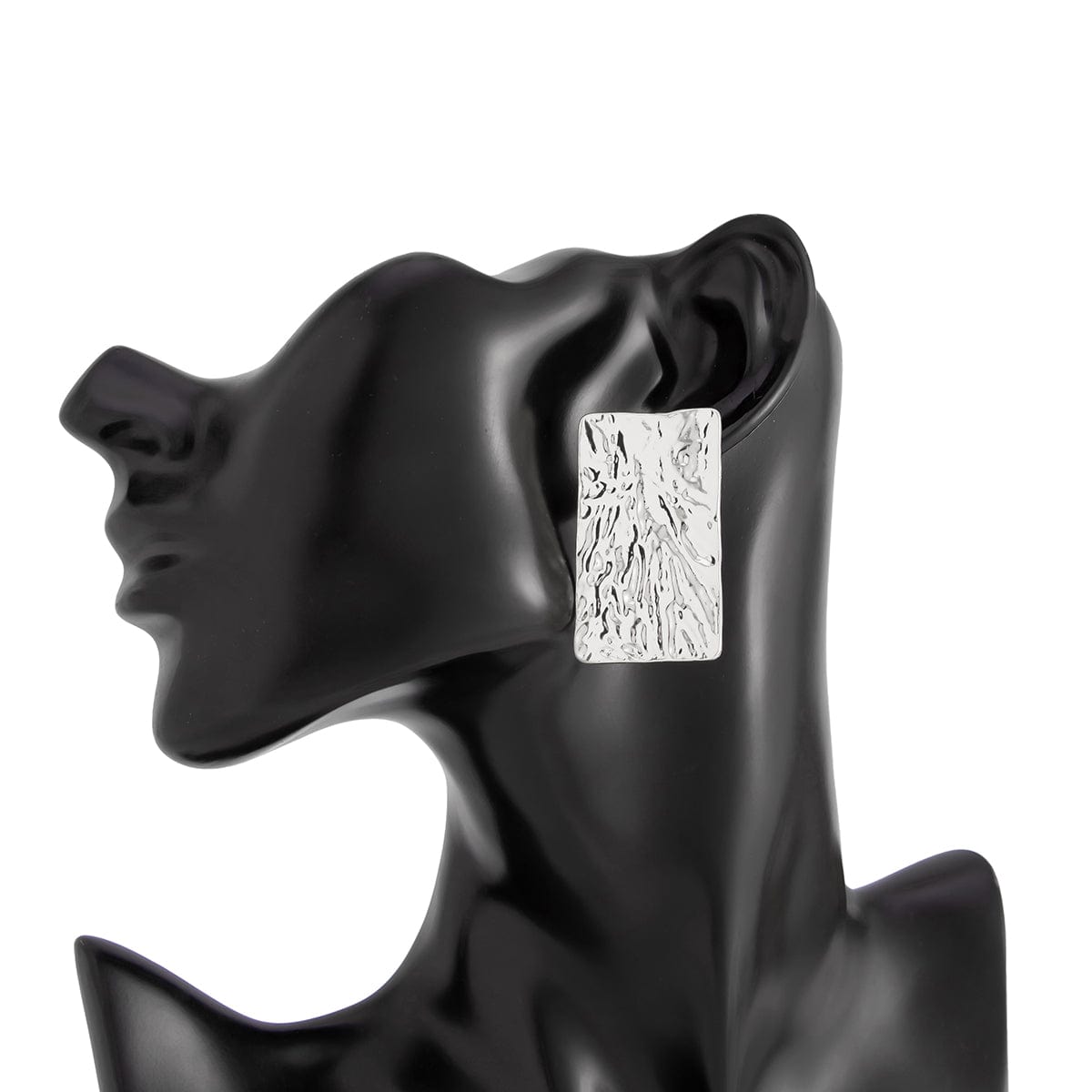 Minimalist Chunky Textured Square Stud Earrings - ArtGalleryZen